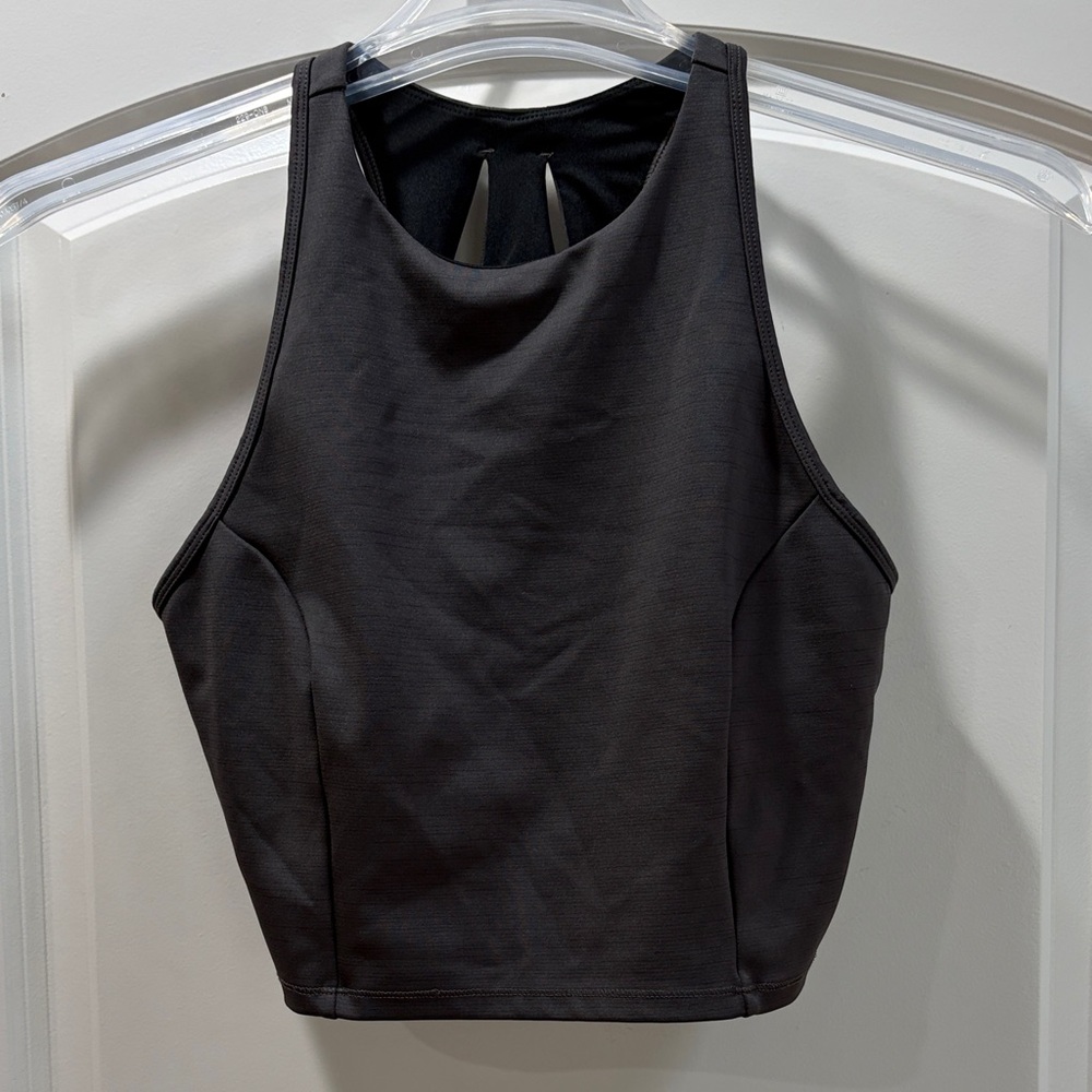 Women's Black High-Neck Crop Tank Top All In Motion